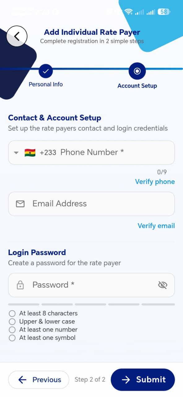 Contact & Account Setup